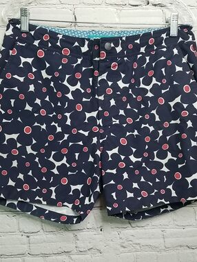 BONOBOS Swim Trunks Red White Blue Medium Lined Zip Front EUC